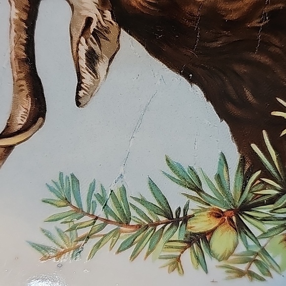 Vintage Three Crown China Germany Handpainted Ceramic Deer Elk Stag Plate - Picture 6 of 16